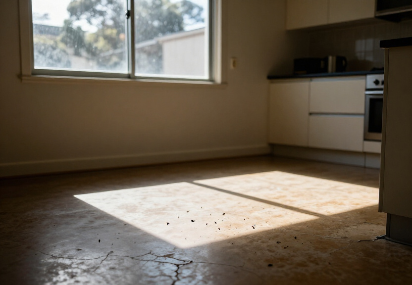 Rodent droppings in a restaurant storage area